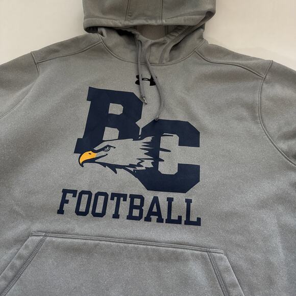 BC Under Armour Hooded Sweatshirt Mens XL Gray Football Eagles Hoodie - Picture 2 of 8